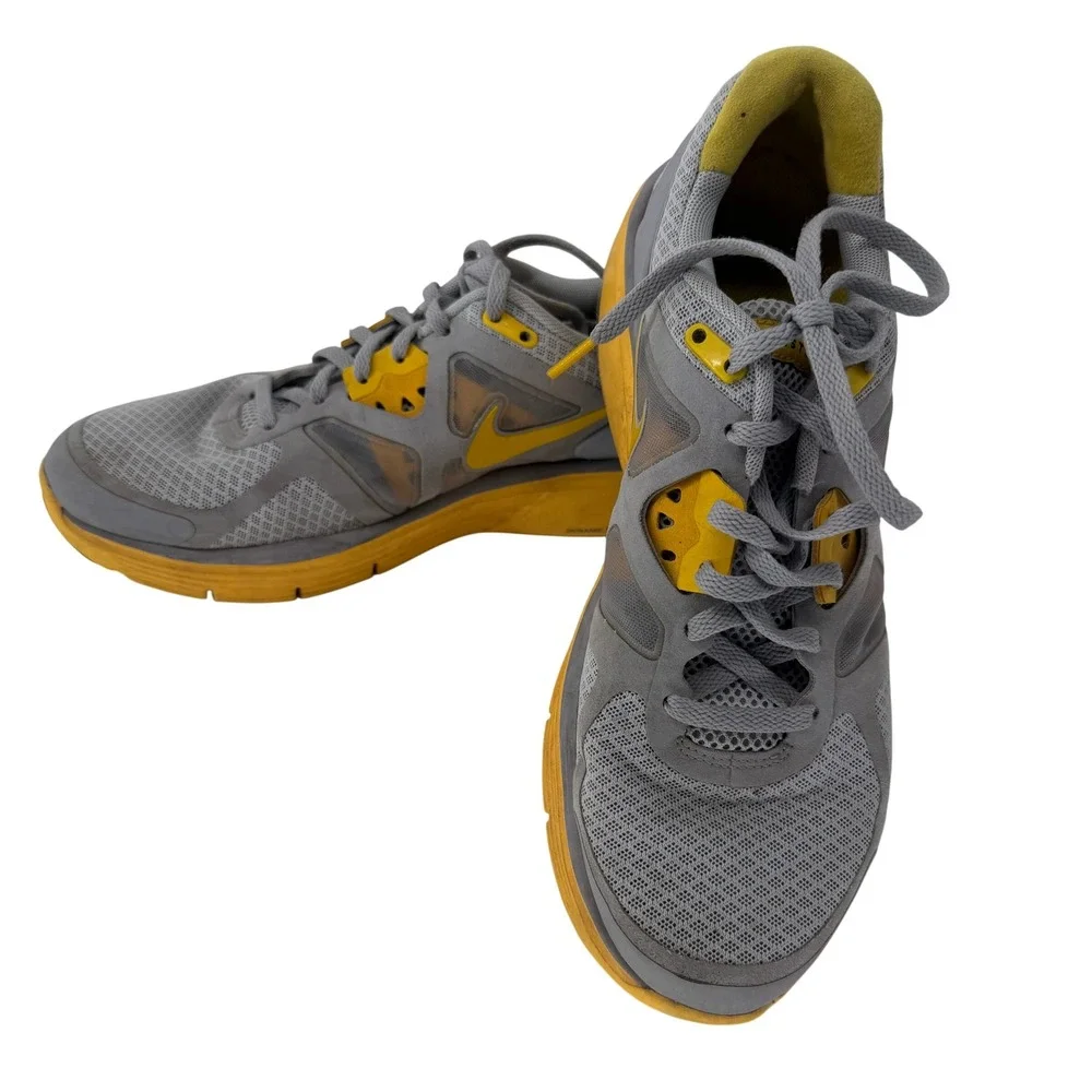 Nike Lunarglide 3 Livestrong Mens Running Shoes Grey Yellow 454514-070‎ Size 9.5